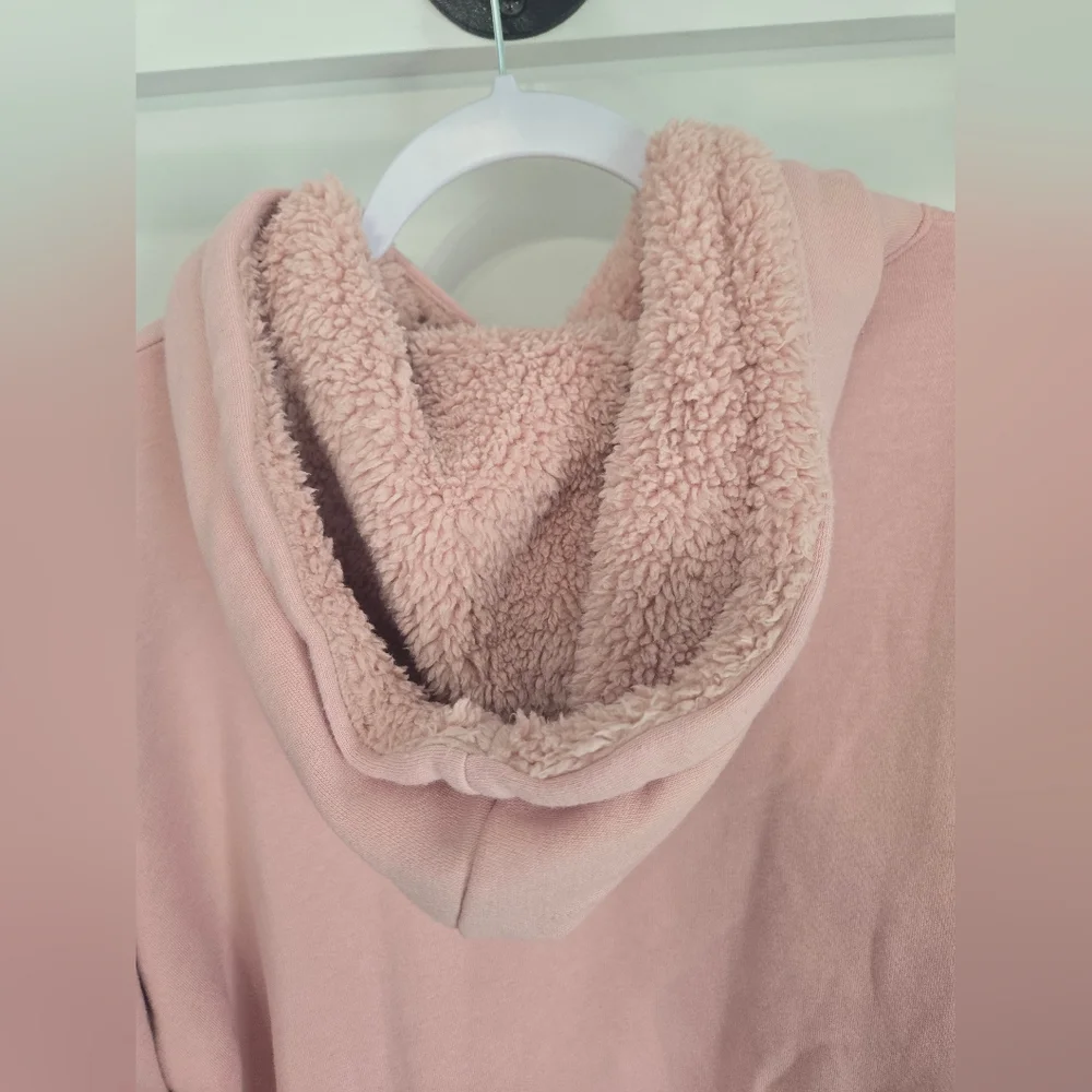 New American Eagle Jegging Fit Ahh-mazingly Soft Medium Pink Fur Hoodie Sweat - Picture 6 of 7